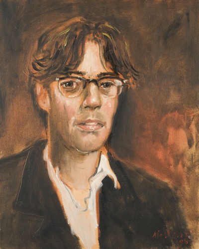 Deze afbeelding toont een kunstzinnig portret van Joost Zwagerman.